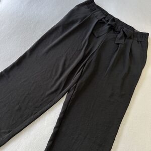 Rachel Zoe Women's Size 1X NWT Pull On Wide Leg Crop Pants Drawstring Black